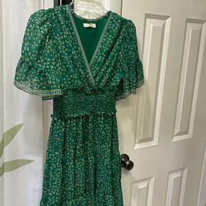 Green floral dress